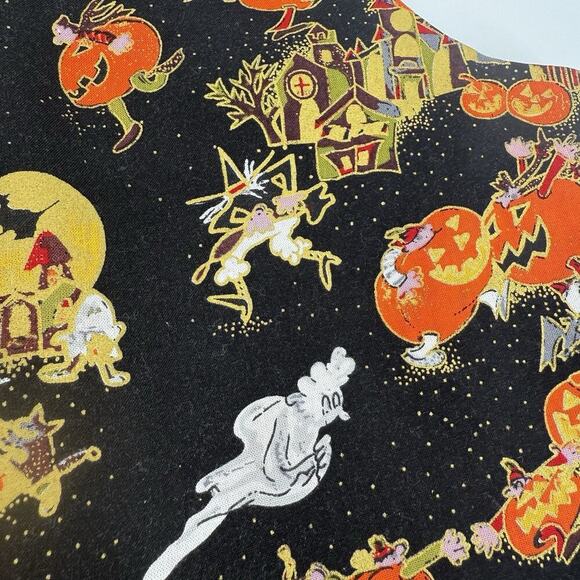 Basic Editions VTG Halloween Vest Womens Large Witch Pumpkin Ghost Cat Haunted - Picture 5 of 9